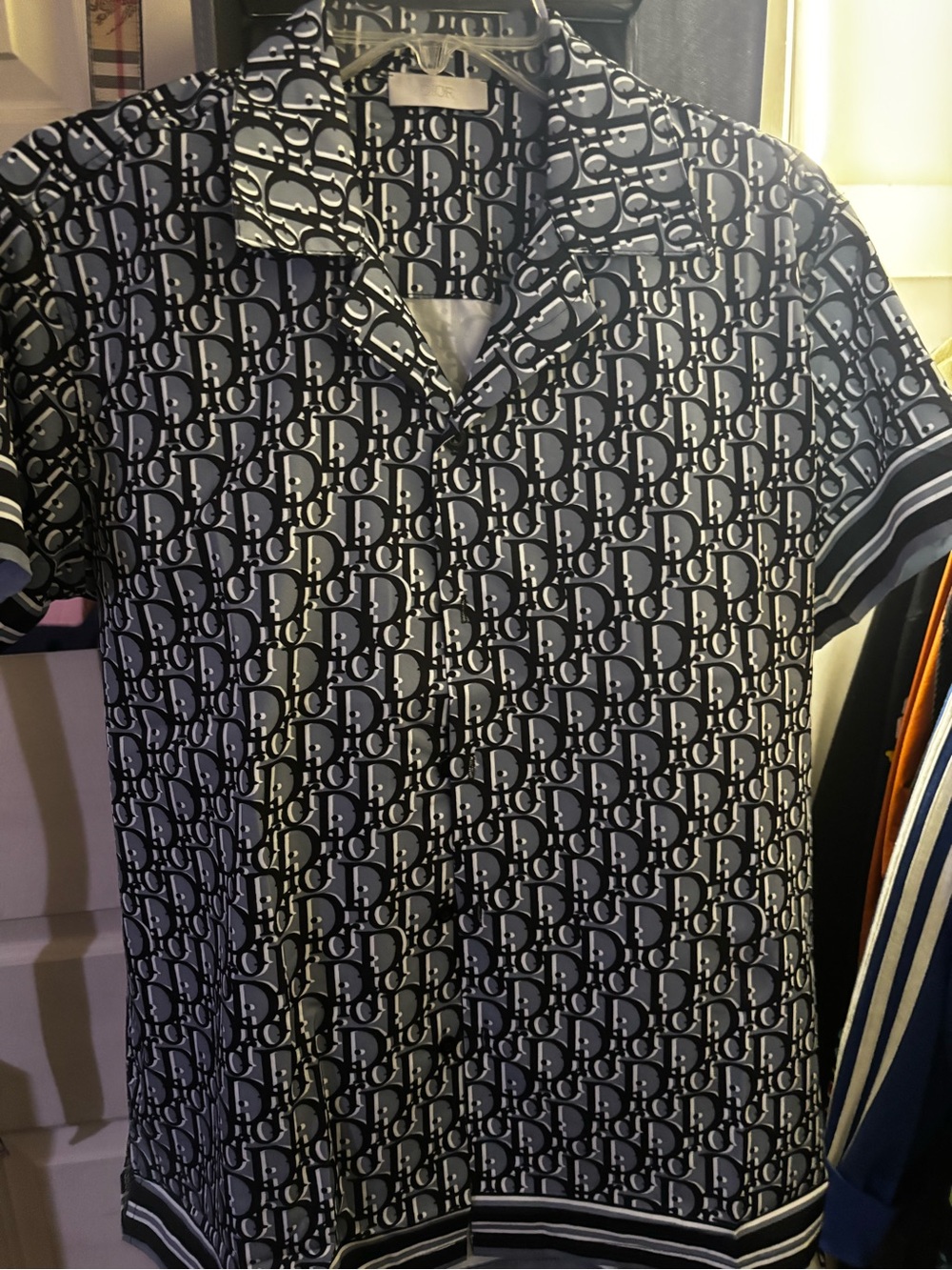 Dior Black & White Monogram Short-Sleeve Shirt